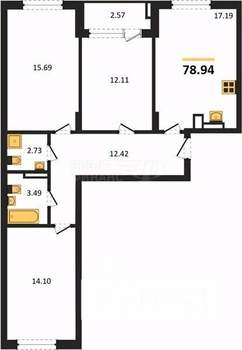 1-к квартира, вторичка, 39м2, 7/9 этаж