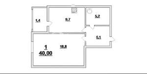 1-к квартира, вторичка, 37м2, 9/16 этаж