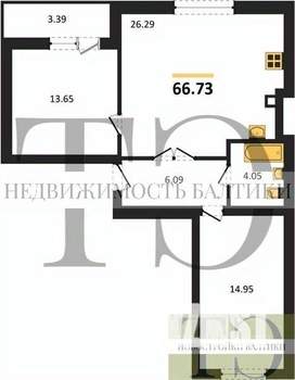 2-к квартира, вторичка, 67м2, 4/9 этаж