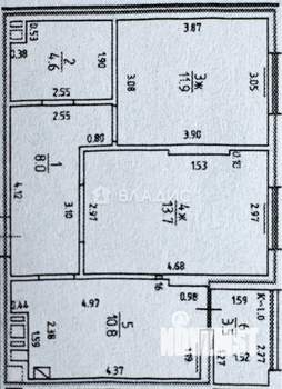 2-к квартира, вторичка, 50м2, 6/9 этаж