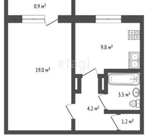 1-к квартира, вторичка, 37м2, 2/10 этаж