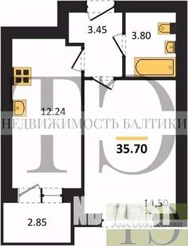 1-к квартира, вторичка, 36м2, 2/4 этаж