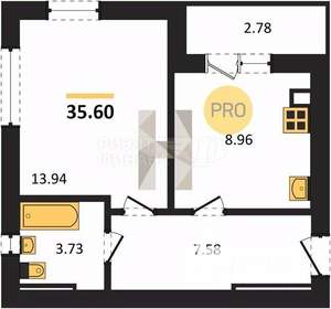 1-к квартира, вторичка, 36м2, 5/10 этаж
