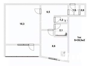 1-к квартира, вторичка, 40м2, 2/10 этаж