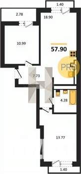 3-к квартира, вторичка, 67м2, 8/9 этаж