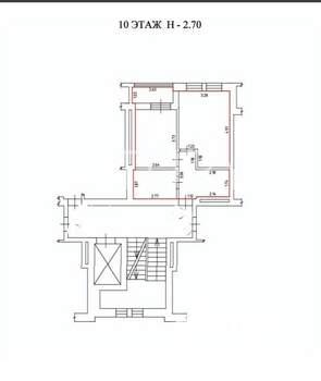 1-к квартира, вторичка, 40м2, 10/10 этаж