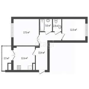 2-к квартира, вторичка, 64м2, 7/11 этаж