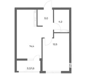1-к квартира, строящийся дом, 38м2, 10/18 этаж