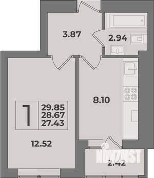 1-к квартира, вторичка, 30м2, 9/9 этаж