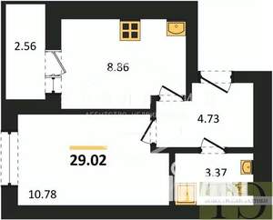 1-к квартира, вторичка, 29м2, 7/9 этаж