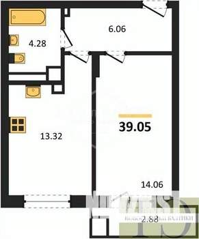 1-к квартира, вторичка, 39м2, 7/9 этаж
