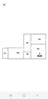 2-к квартира, вторичка, 60м2, 8/10 этаж