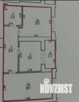 2-к квартира, вторичка, 55м2, 9/9 этаж