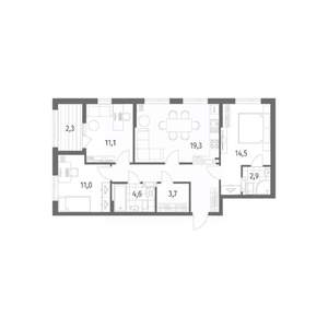 3-к квартира, вторичка, 80м2, 3/8 этаж