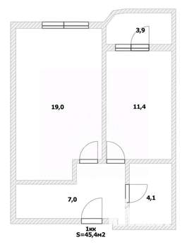 1-к квартира, вторичка, 45м2, 10/10 этаж