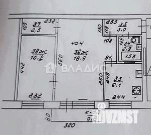 2-к квартира, вторичка, 45м2, 4/4 этаж
