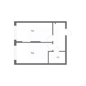 1-к квартира, вторичка, 43м2, 1/8 этаж