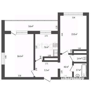 2-к квартира, вторичка, 51м2, 10/12 этаж