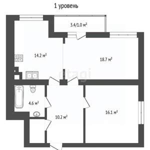 3-к квартира, вторичка, 105м2, 10/10 этаж