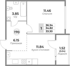 1-к квартира, вторичка, 35м2, 8/10 этаж