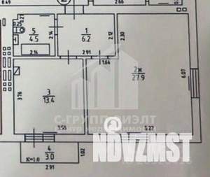 1-к квартира, вторичка, 52м2, 2/3 этаж