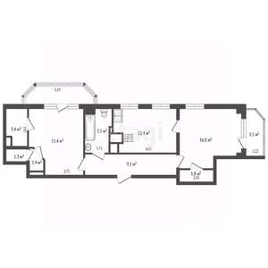 2-к квартира, вторичка, 65м2, 4/12 этаж