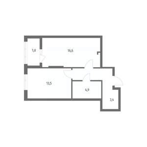 1-к квартира, вторичка, 46м2, 7/8 этаж