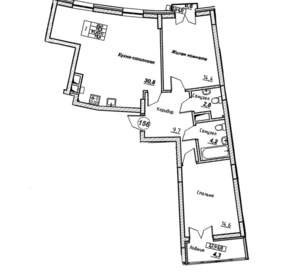 2-к квартира, вторичка, 79м2, 7/7 этаж