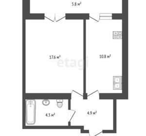 1-к квартира, вторичка, 41м2, 13/14 этаж