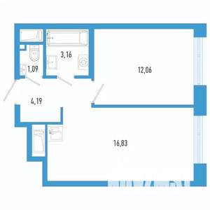 1-к квартира, вторичка, 37м2, 6/26 этаж