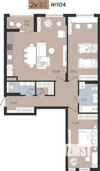 2-к квартира, вторичка, 96м2, 4/10 этаж