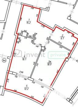 1-к квартира, вторичка, 58м2, 1/9 этаж