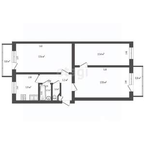 3-к квартира, вторичка, 62м2, 5/5 этаж