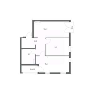 2-к квартира, вторичка, 58м2, 6/18 этаж