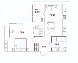 1-к квартира, вторичка, 45м2, 3/9 этаж
