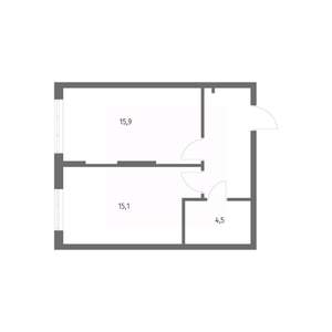 1-к квартира, вторичка, 43м2, 1/8 этаж