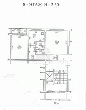 2-к квартира, вторичка, 53м2, 8/9 этаж
