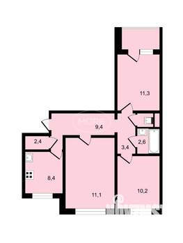 3-к квартира, вторичка, 63м2, 5/10 этаж