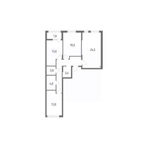 3-к квартира, вторичка, 94м2, 5/8 этаж