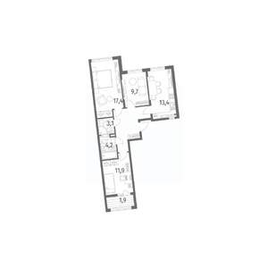 3-к квартира, вторичка, 74м2, 6/8 этаж