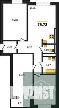 3-к квартира, вторичка, 77м2, 7/9 этаж