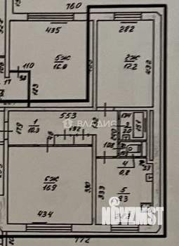 2-к квартира, вторичка, 53м2, 1/5 этаж
