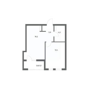 1-к квартира, строящийся дом, 40м2, 8/18 этаж