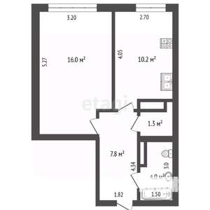 1-к квартира, вторичка, 40м2, 1/12 этаж