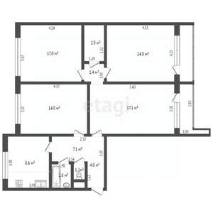 4-к квартира, вторичка, 82м2, 1/5 этаж