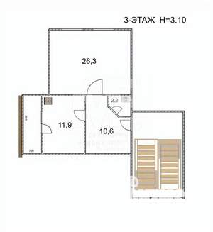 3-к квартира, вторичка, 107м2, 3/4 этаж