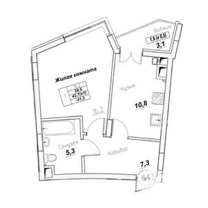 1-к квартира, вторичка, 41м2, 3/7 этаж