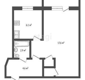 1-к квартира, вторичка, 32м2, 5/5 этаж
