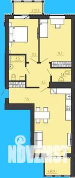 2-к квартира, строящийся дом, 83м2, 3/8 этаж