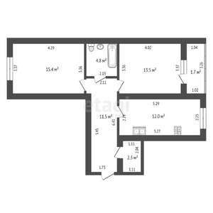 2-к квартира, вторичка, 65м2, 3/15 этаж